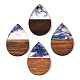 Transparent Resin & Walnut Wood Pendants RESI-ZX017-48-1