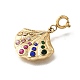 Подвеска из нержавеющей стали 304 с разноцветными стразами STAS-H202-31G-2
