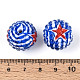 Непрозрачные акриловые круглые бусины ко Дню независимости OACR-T029-07A-3