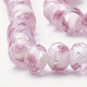 Chapelets de perles d'argent en verre de chalumeau manuelles LAMP-R141-12mm-14-2