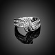 錫合金ラインストーンの指輪  プラチナ  クリスタル  18.1mm  サイズ8 RJEW-BB17315-8B-4