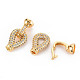Brass Micro Pave Clear Cubic Zirconia Fold Over Clasps X-KK-S354-299-NF-3