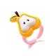Мультяшное фруктовое кольцо из смолы с открытой манжетой для детей RJEW-K239-22-4