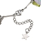 Браслеты на ногу из латунной цепочки с подвесками в виде бабочек и стеклянных цветов из нержавеющей стали 201 AJEW-AN00736-02-5