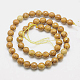 Chapelets de perles en bois pétrifié naturel G-G542-10mm-06-1