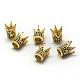 Rack Plating Brass Cubic Zirconia Beads, Long-Lasting Plated, Crown, Golden, 12x10x10mm, Hole: 1.5mm