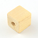 Кубик неокрашенные бусины из натурального дерева WOOD-R249-084-2
