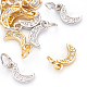 Benecreat 12 pz platino luna ottone cubic zirconia charms 18k placcato oro pendenti per la creazione di gioielli braccialetto collana KK-BC0002-76-4