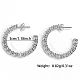 Rhodium Plated 925 Sterling Silver Ring Stud Earrings RE2963-3-2