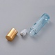 ガラスのエッセンシャルオイルの空の香水瓶  スチール製ローラーボールとアルミ製ボトルキャップ付き  ブルー  2x8.6cm  容量：10ミリリットル MRMJ-WH0059-37A-2