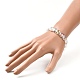 Electroplate Glass Square Beads Stretch Bracelet for Teen Girl Women BJEW-JB06873-4