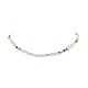 Collar de perlas naturales y millefiori y cuentas de vidrio de semilla para mujer NJEW-JN04159-4