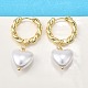 Серьги-кольца из латуни и АБС-пластика с жемчугом для женщин EJEW-G430-05G-1