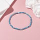 Bracelet extensible en perles d'apatite naturelle de 3 mm pour fille et femme BJEW-JB07284-04-2