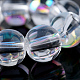 Half Plated Transparent Glass Beads Strands EGLA-Q062-8mm-B03-4