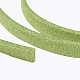 スエード調コード  フェイクレース  緑黄  5x1.5mm  約5.46ヤード（5m）/ロール  25のロール/袋 LW-R003-5mm-1139-3
