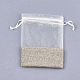 オーガンジーバッグ巾着袋  黄麻布  巾着袋  長方形  小麦  17~18x12.4~13cm OP-T004-01B-08-2