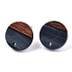 Resin & Walnut Wood Stud Earring Findings MAK-N032-007A-H01-3