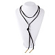Korean Style Alloy and Lint Multilayer Lariat Necklace NJEW-N0052-047A-3