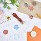 CRASPIRE 2 Styles Blank Wax Seal Stamp Set Round Vintage Removable Brass Head Wood Handle Sealing Wax Stamp Without Engraving Mixed Color for Wedding Party Invitaion Crads Gift Decoration KK-CP0001-02-4