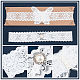 ポリエステルレース弾性ブライダルガーター  模造真珠ビーズとクリスタルラインストーン付き  結婚式の衣服の付属品  ホワイト  195~199x30mm  2個/セット DIY-WH0308-148B-4