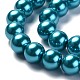 Fili di perle rotonde di perle di vetro tinto ecologico HY-A002-12mm-RB073N-3