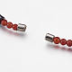 Colliers de perles d'hématite magnétiques synthétiques NJEW-I216-A01-3