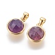 Natural Amethyst Charms G-L513-06D-2