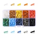 100g 10 Style Silver Lined & Transparent & Opaque Glass Bugle Beads SEED-YW0002-06-1