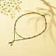 304 ステンレス スチール ムーン ペンダント 15.35 層ネックレス、女性用サテライト チェーン付き  ゴールドカラー  39インチ（{2}cm） NJEW-JN03872-2