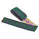 エスニック風刺繍ポリコットンリボン  ジャカードリボン  花柄  服飾材料  濃い緑  2インチ（51mm）  約7 M /バンドル OCOR-WH0073-29-1