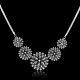Fashion Women Jewelry Zinc Alloy Glass Rhinestone Flower Bib Statement Necklaces NJEW-BB15211-2