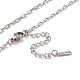 201 collar de cadena con clip de acero inoxidable para hombres y mujeres NJEW-P268-A35-1X5-3
