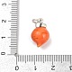 Тонкие серебряные темно-оранжевые эмалевые подвески с фруктами STER-F060-01AS-01-3