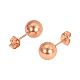 PandaHall Elite 6 Pairs of 316 Stainless Steel Ball Stud Earrings Sets in Diameter 2-8mm for Womens Jewelry Rose Gold EJEW-PH0001-01RG-3