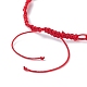 ナイロン糸編みアンクレット  女性のための幸運な調節可能なコードアンクレット  ミックスカラー  内径：2-3/8~3-7/8インチ（6.1~9.9cm） AJEW-AN00462-6