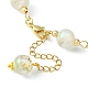 Résine avec colliers à chaîne de perles rondes en feuille d'or NJEW-JN04361-01-4