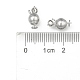 Fermoirs ronds en argent sterling plaqué platine 925 H356-6mm-P-3
