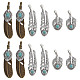 SUNNYCLUE 12Pcs 3 Styles Turquoise Charms Feather Charm Tibet Style Alloy Charm Feathers Lucky Healing Energy Gemstones Charm for Jewelry Making Charms DIY Necklace Earrings Bracelet Adult Crafts FIND-SC0003-63-1