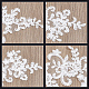 GORGECRAFT 2 Pair 3D Beaded Flower Sequence Lace Applique Motif Sew On Embroidered Lace Applique Wedding Dress Bride's Headdress Adornment Patch for Clothes Sewing Craft Decoration PATC-WH0008-16B-6