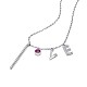 TINYSAND Word Love 925 Sterling Silver Cubic Zirconia Letter Pendant Necklaces TS-N319-S-3