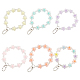 Wadorn 6 pièces 6 couleurs couleur bonbon fleur bracelet perlé résine pendentif décorations HJEW-WR0001-05-1