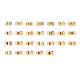 304ステンレススチール製大穴文字ヨーロピアンビーズ  水平穴  キューブ  アルファベット  ゴールドカラー  a～zの文字  8x8x8mm  穴：5mm STAS-H428-01G-1