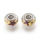 Platinfarbe Messing Doppelkerne Glas europäischen Perlen passen europäischen Armbänder diy X-GPDL-D011-041-2