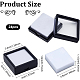 BENECREAT 24PCS Black Gemstone Display Box Jewelry Box Container with Clear Top Lids for Gems OBOX-WH0004-05C-2