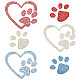 Fingerinspire cuore & pawprint glitter strass termoadesivi DIY-FG0002-29-1