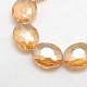 Chapelets de perles ovales de cristal à facettes en verre électrolytique EGLA-F059-M-3