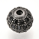 Perles de zircone cubique micro pave en Laiton ZIRC-Q013-10mm-143B-3