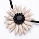 Atractive Dyed Natrual Howlite Chrysanthemum Flower Pendant Necklaces NJEW-I203-02-2