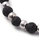 Natürliche Lava Rock Perlen Stretch Armbänder BJEW-JB04802-03-4